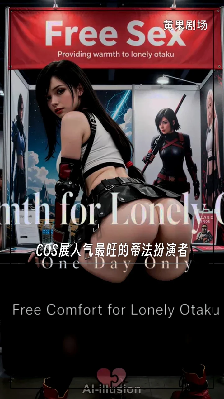 动漫COS展人气最旺的蒂法扮演者，因为她免费给宅男提供性服务